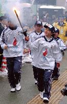 Fukuhara runs final leg of Asian Games torch relay